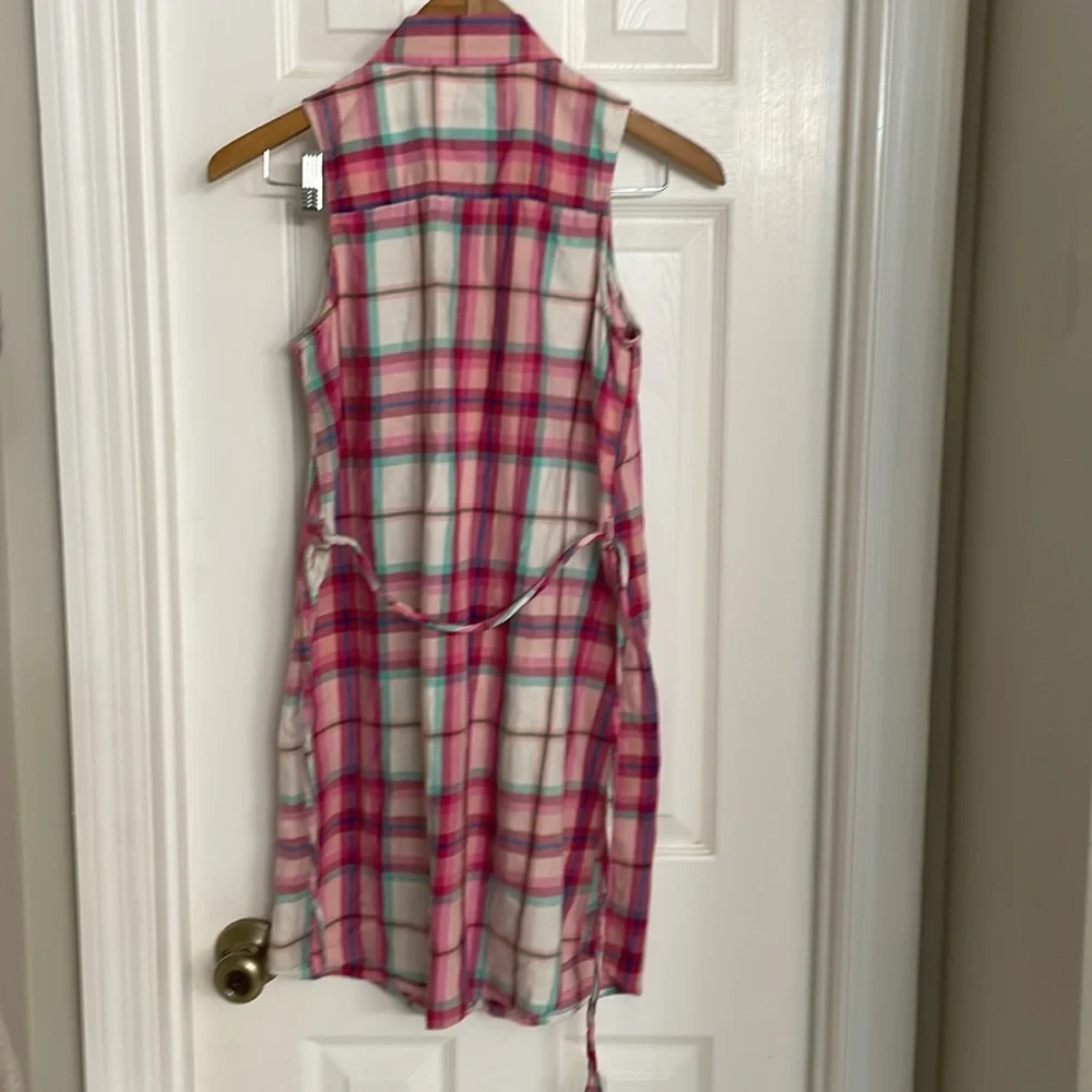 SO Pink Plaid Sleeveless Shirt Dress Sequin XXL 16